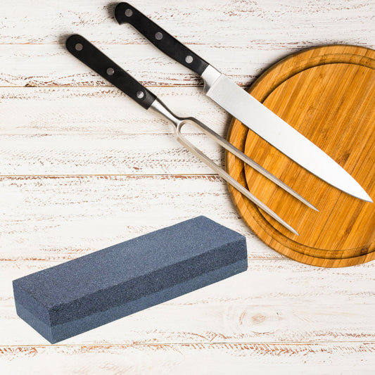 High-density sharpening stone set for knives, scissors, and axes, robust and safe to use.