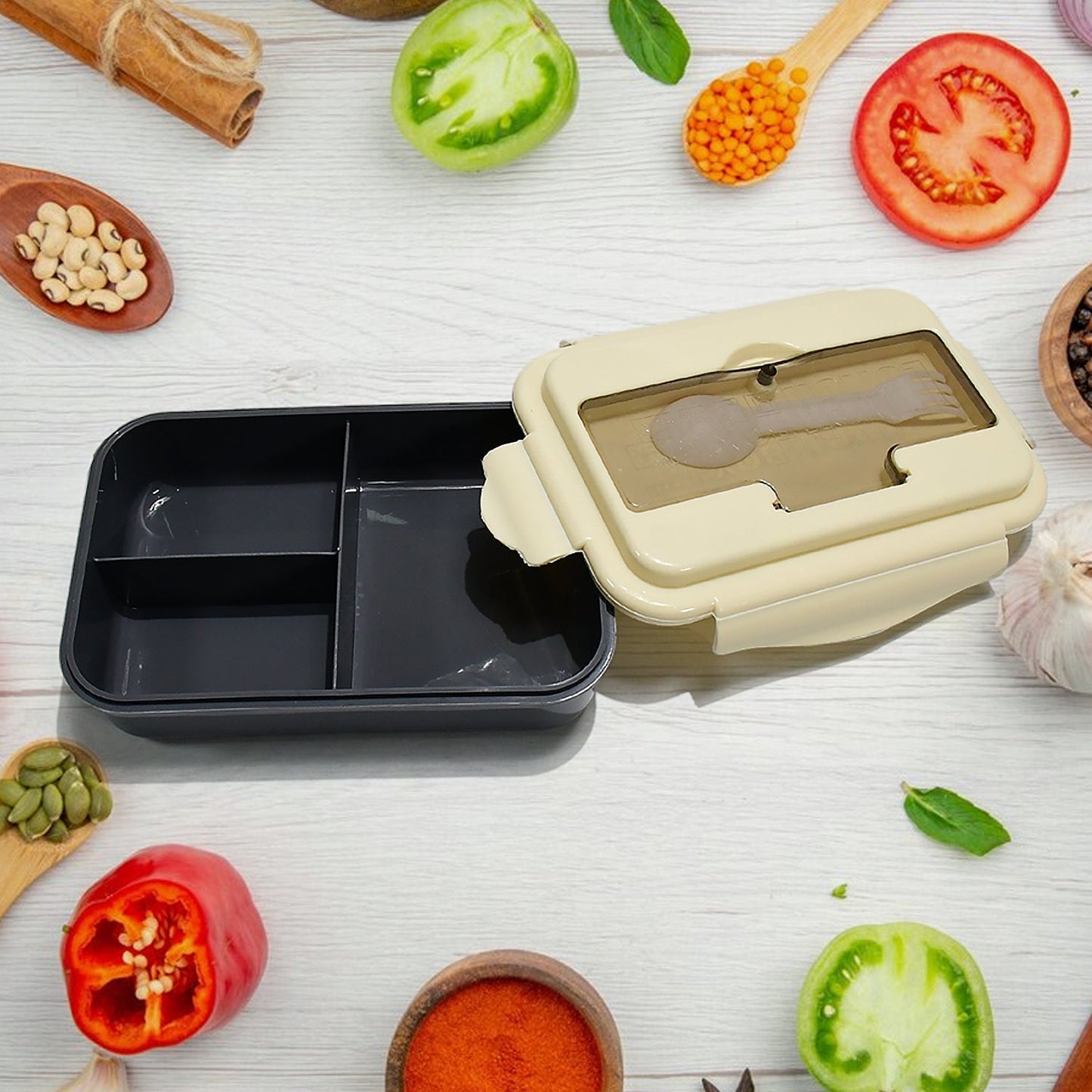 Lunch Box Flex Lock Plastic Liner Lunch Container, Portable Tableware Set for Kid Adult Student Children Keep Food Warm