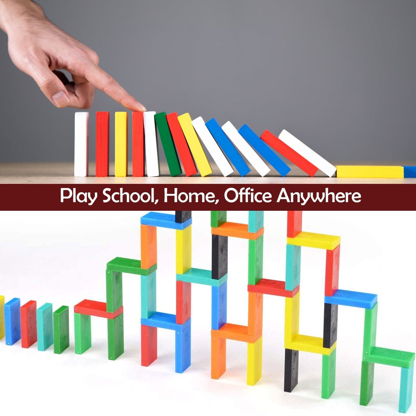 Indoor domino building toy