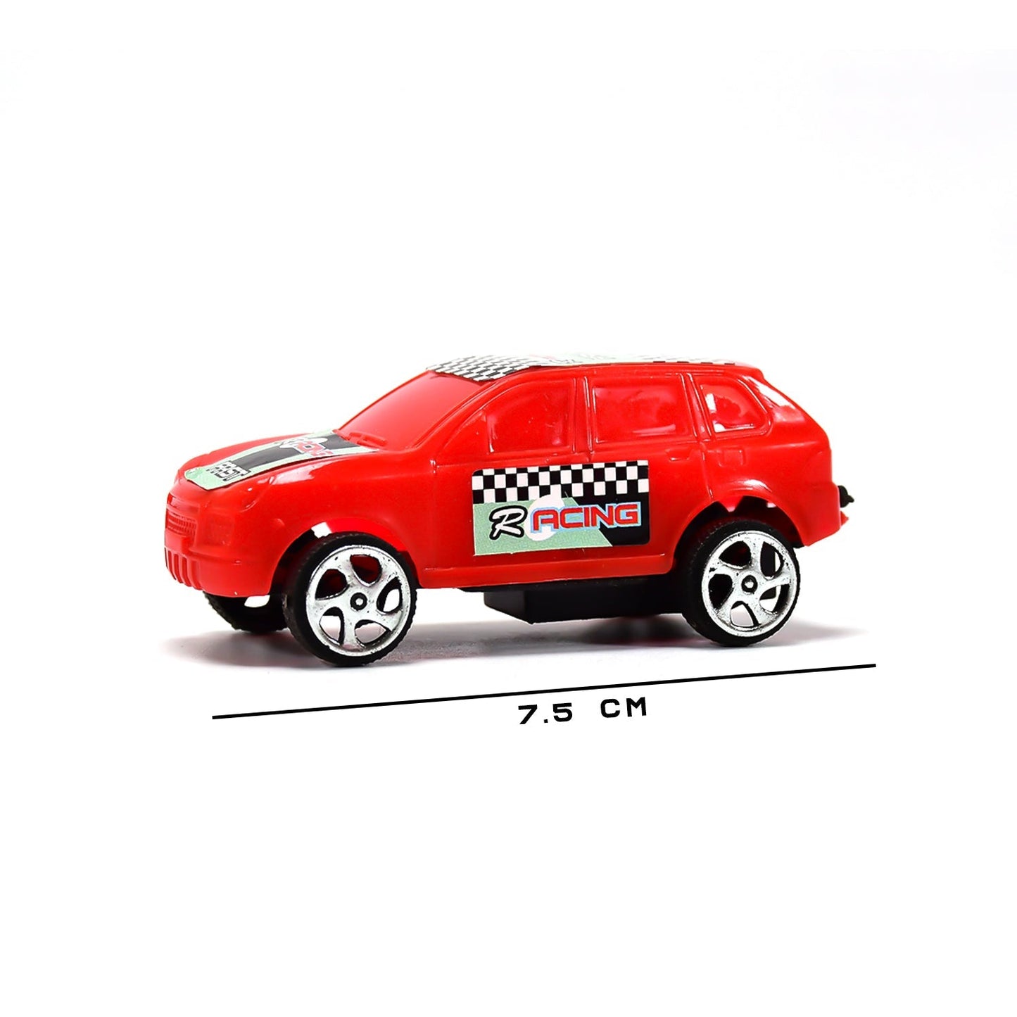 Pull push car toy set with multicolor designs