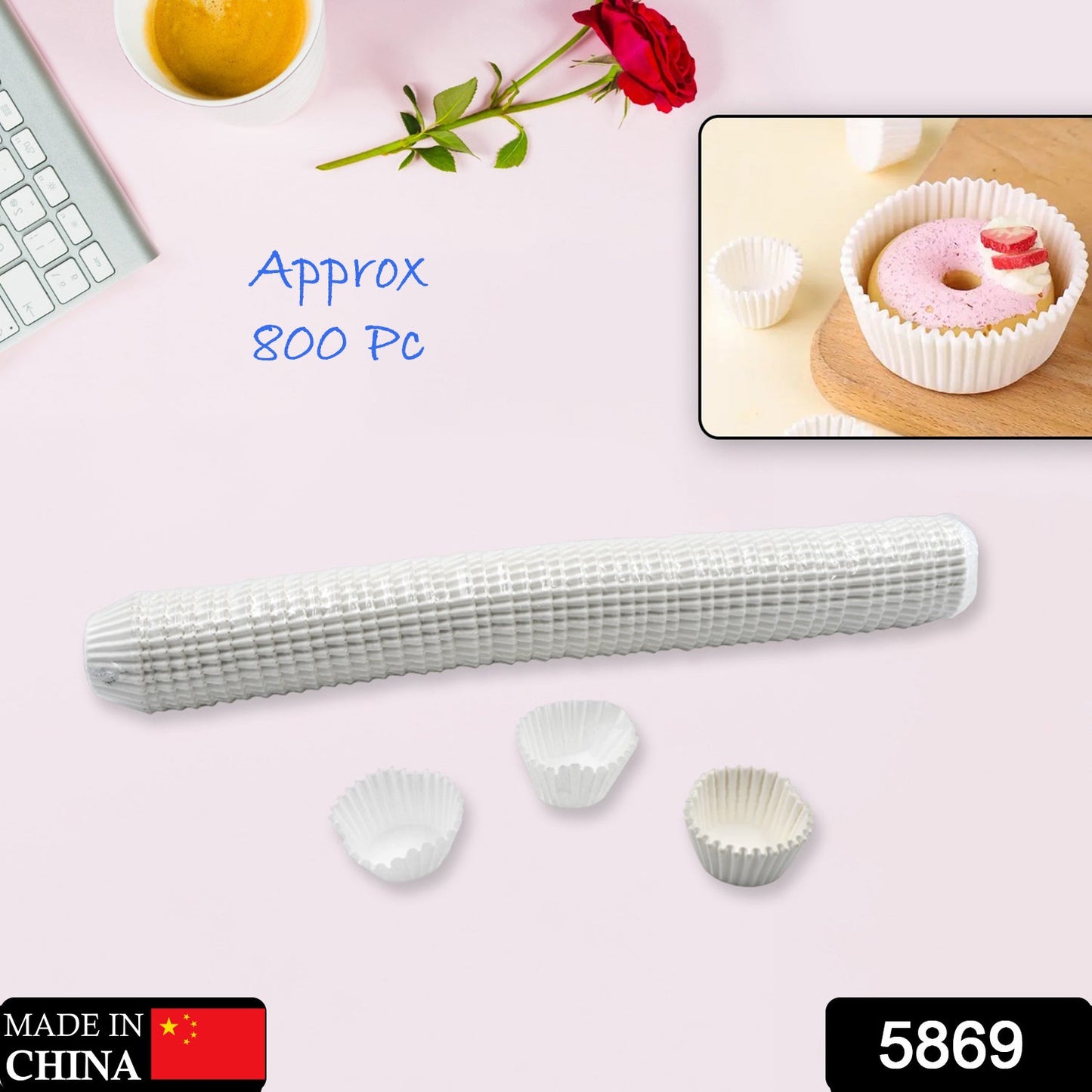 1-inch paper cupcake liners, 800 pieces, ideal for parties