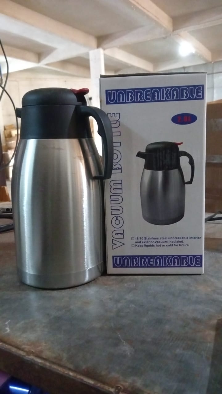 Premium Steel Thermos with Handle and Push Button (2 Ltr.)